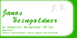 janos weingoldner business card